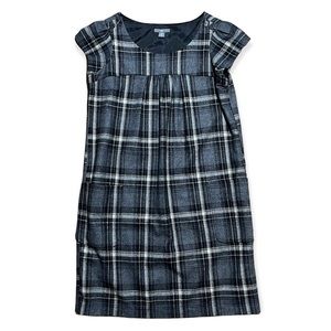 Gap Plaid Wool Blend Pocket Shift Dress Sz 8